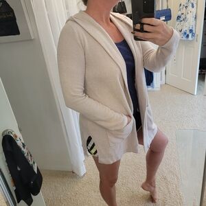 Barefoot Dreams Cozy Chic Lite Long Cardigan Cream Size Medium